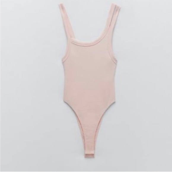 ZARA | Baby Pink Sleeveless Ribbed Bodysuit - Picture 2 of 6